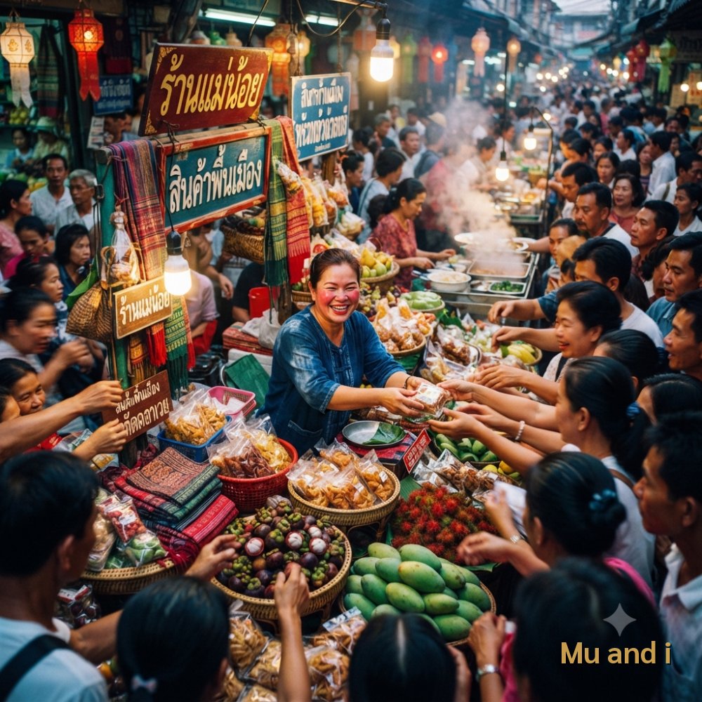 ฝันว่าเปิดแผงขายของในตลาดและมีคนรุมซื้อ