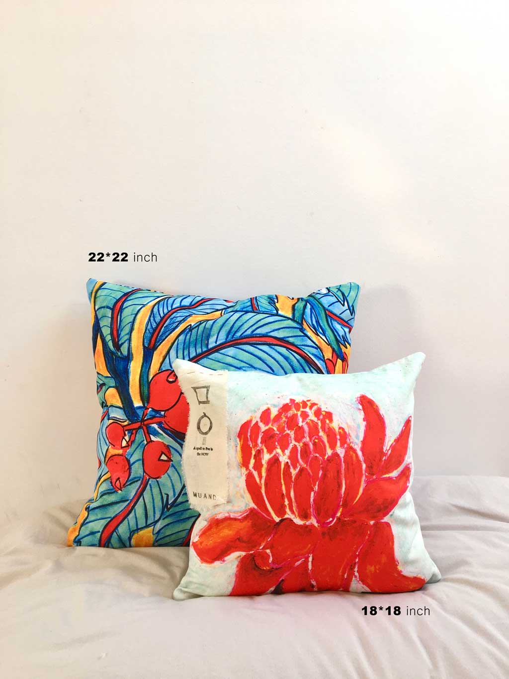 Art Cushion Ginger flower Painted in Thailand