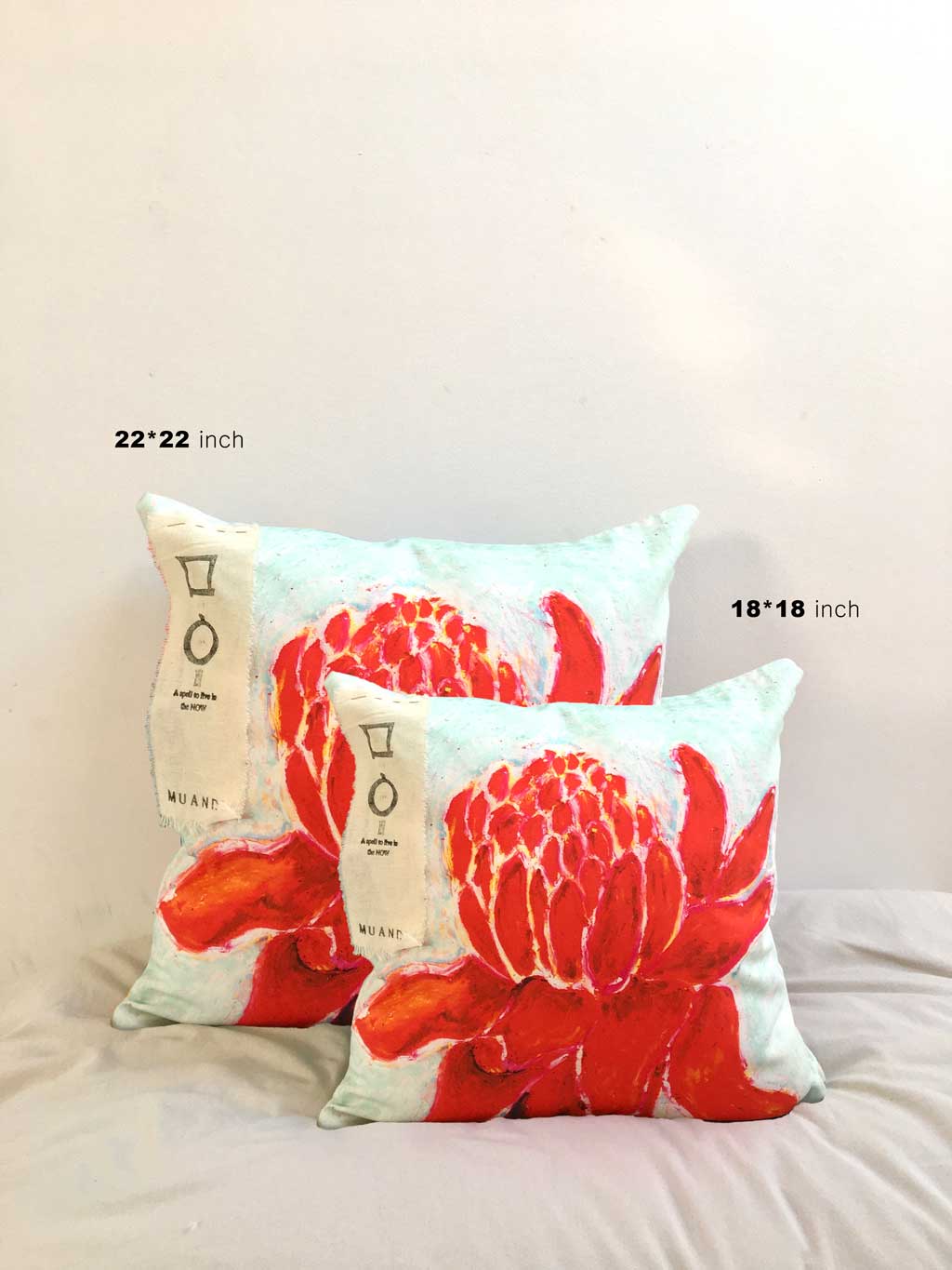 Art Cushion Ginger flower Painted in Thailand