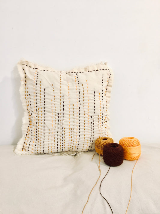 Stitched cushion_ Orange_ 45*45cm