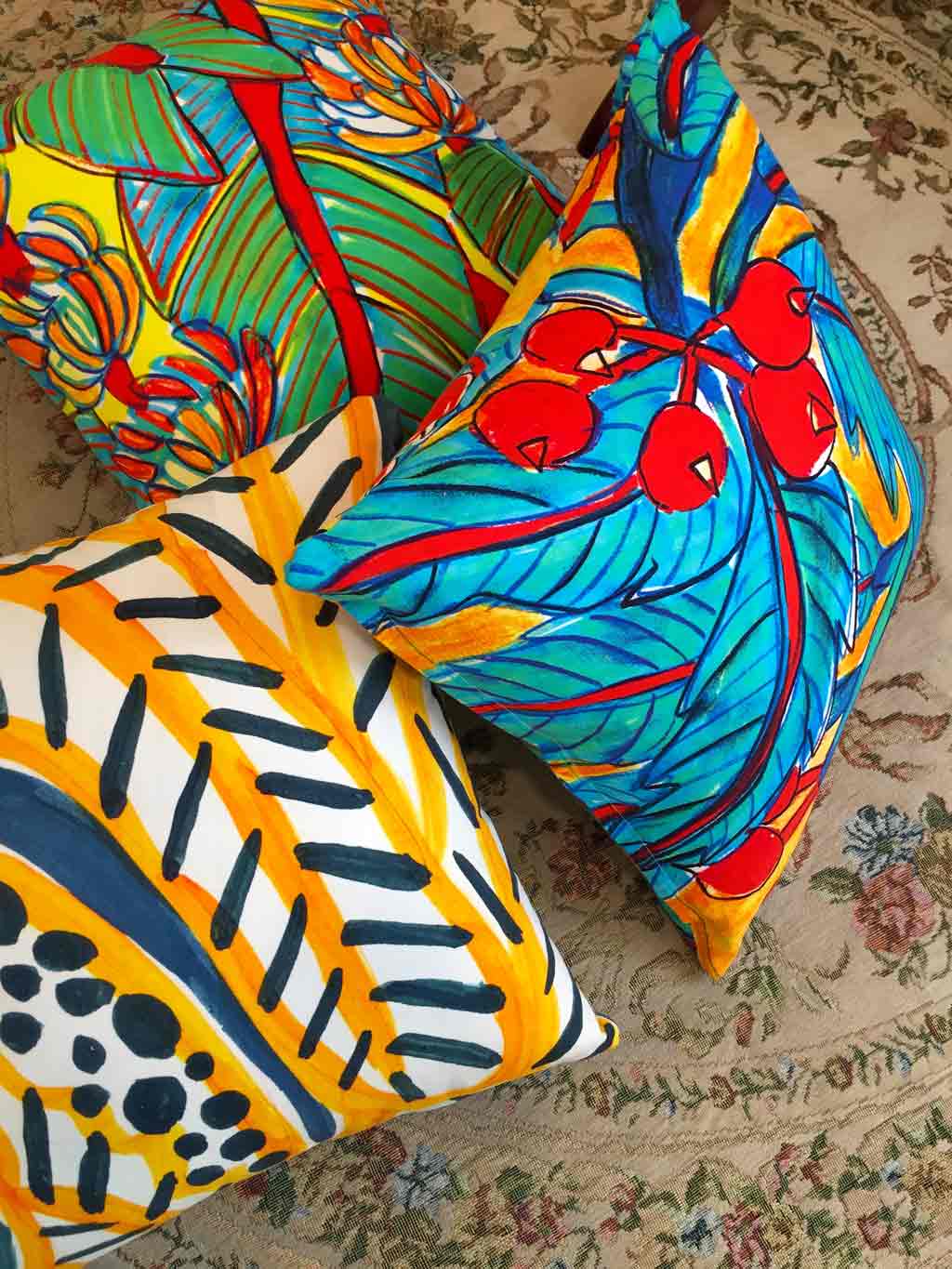 Art Cushion Tropical Energy Painted in Thailand